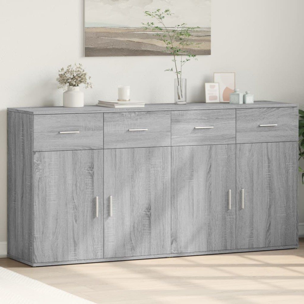 vidaXL Comode, 2 buc., gri sonoma, 79x38x80 cm, lemn compozit