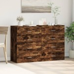 vidaXL Dulapuri, 2 buc., stejar fumuriu, 60x39x80 cm, lemn prelucrat