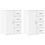vidaXL Dulapuri, 2 buc., alb, 59x39x80 cm, lemn prelucrat