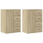 vidaXL Dulapuri, 2 buc., stejar sonoma, 59x39x80 cm, lemn prelucrat