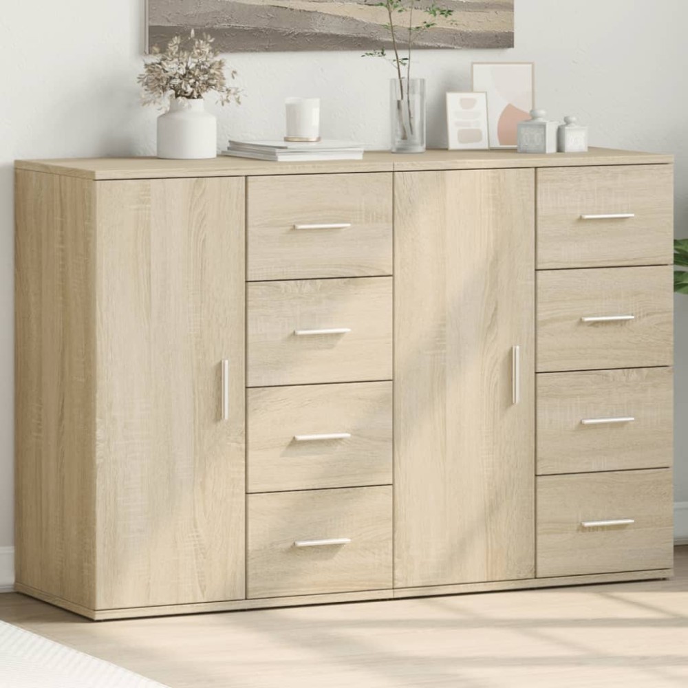 vidaXL Dulapuri, 2 buc., stejar sonoma, 59x39x80 cm, lemn prelucrat