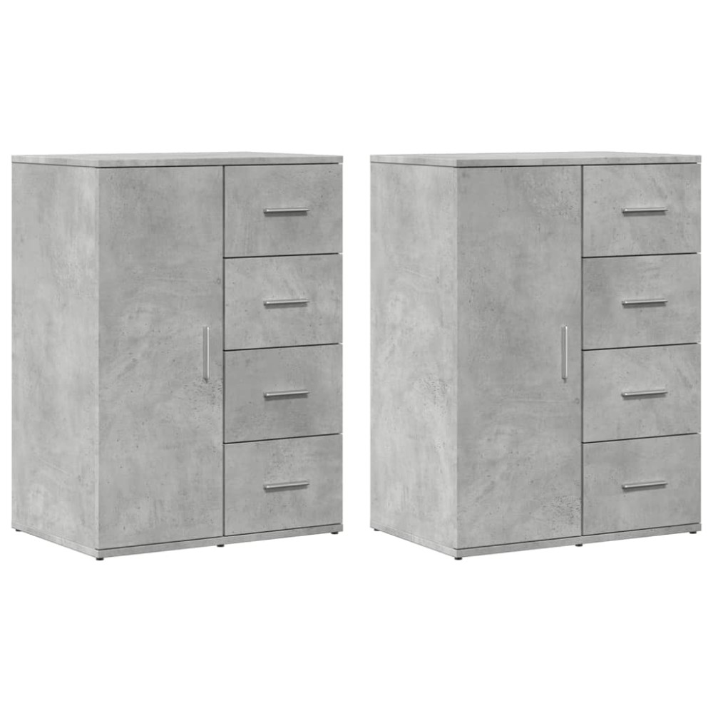 vidaXL Dulapuri, 2 buc., gri beton, 59x39x80 cm, lemn compozit