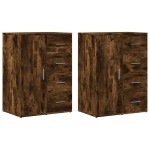 vidaXL Dulapuri, 2 buc., stejar fumuriu, 59x39x80 cm, lemn compozit vidaXL Dulapuri, 2 buc., stejar fumuriu, 59x39x80 cm, lemn compozit