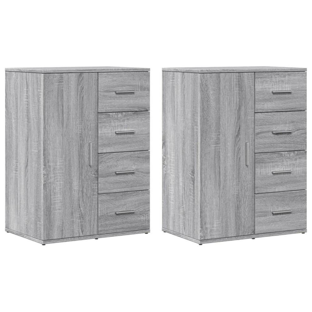 vidaXL Dulapuri, 2 buc., gri sonoma, 59x39x80 cm, lemn compozit