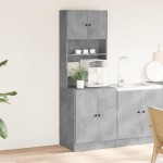vidaXL Dulap de bucătărie, gri beton, 60x50x180 cm, lemn prelucrat