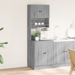 vidaXL Dulap de bucătărie, gri sonoma, 60x50x180 cm lemn prelucrat