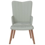 vidaXL Scaun de relaxare cu taburet, gri deschis, catifea vidaXL Scaun de relaxare cu taburet, gri deschis, catifea