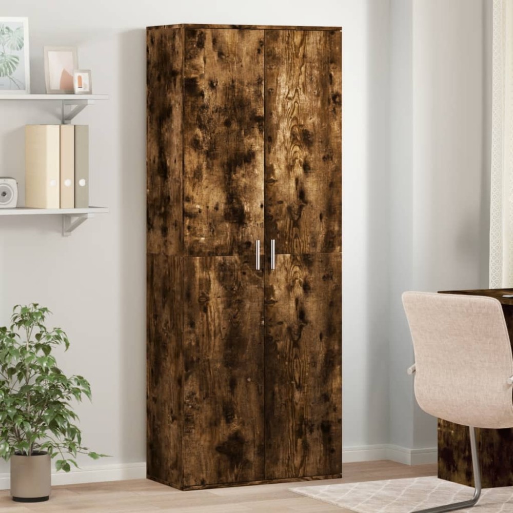 vidaXL Dulap înalt, stejar fumuriu, 70x35x180 cm, lemn prelucrat