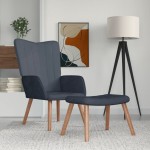 vidaXL Scaun de relaxare cu taburet, gri închis, catifea vidaXL Scaun de relaxare cu taburet, gri închis, catifea