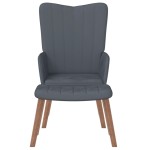 vidaXL Scaun de relaxare cu taburet, gri închis, catifea vidaXL Scaun de relaxare cu taburet, gri închis, catifea