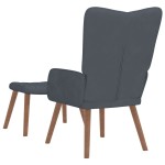 vidaXL Scaun de relaxare cu taburet, gri închis, catifea vidaXL Scaun de relaxare cu taburet, gri închis, catifea