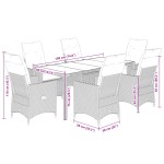 vidaXL Set mobilier de grădină cu perne, 9 piese, negru, poliratan