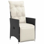 vidaXL Set mobilier de grădină cu perne, 9 piese, negru, poliratan