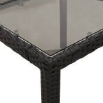 vidaXL Set bistro cu perne, 3 piese, negru, poliratan