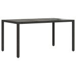 vidaXL Set mobilier de grădină cu perne, 7 piese, negru, poliratan vidaXL Set mobilier de grădină cu perne, 7 piese, negru, poliratan