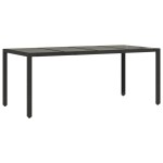 vidaXL Set mobilier de grădină cu perne, 9 piese, negru, poliratan vidaXL Set mobilier de grădină cu perne, 9 piese, negru, poliratan