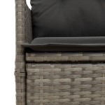 vidaXL Set bistro de grădină cu perne, 3 piese, gri, poliratan vidaXL Set bistro de grădină cu perne, 3 piese, gri, poliratan
