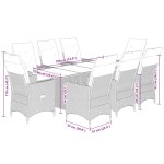 vidaXL Set mobilier grădină cu perne, 9 piese, gri, poliratan