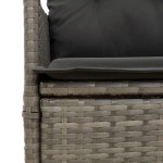 vidaXL Set mobilier grădină cu perne, 9 piese, gri, poliratan