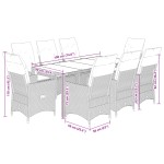 vidaXL Set mobilier grădină cu perne, 9 piese, gri, poliratan