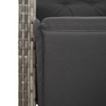 vidaXL Set mobilier grădină cu perne, 9 piese, gri, poliratan vidaXL Set mobilier grădină cu perne, 9 piese, gri, poliratan