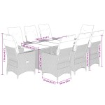 vidaXL Set mobilier grădină cu perne, 9 piese, gri, poliratan