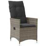 vidaXL Set mobilier grădină cu perne, 9 piese, gri, poliratan