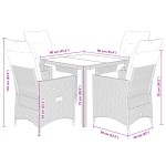 vidaXL Set mobilier de grădină, 5 piese, cu perne, maro, poliratan vidaXL Set mobilier de grădină, 5 piese, cu perne, maro, poliratan