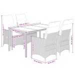 vidaXL Set mobilier de grădină, 5 piese, cu perne, maro, poliratan vidaXL Set mobilier de grădină, 5 piese, cu perne, maro, poliratan