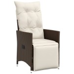 vidaXL Set mobilier de grădină cu perne, 9 piese, maro, poliratan