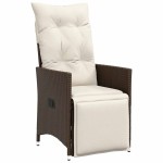 vidaXL Set mobilier de grădină cu perne, 9 piese, maro, poliratan