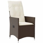 vidaXL Set mobilier de grădină cu perne, 9 piese, maro, poliratan