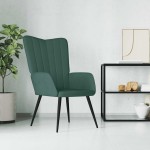 vidaXL Scaun de relaxare, verde închis, catifea vidaXL Scaun de relaxare, verde închis, catifea