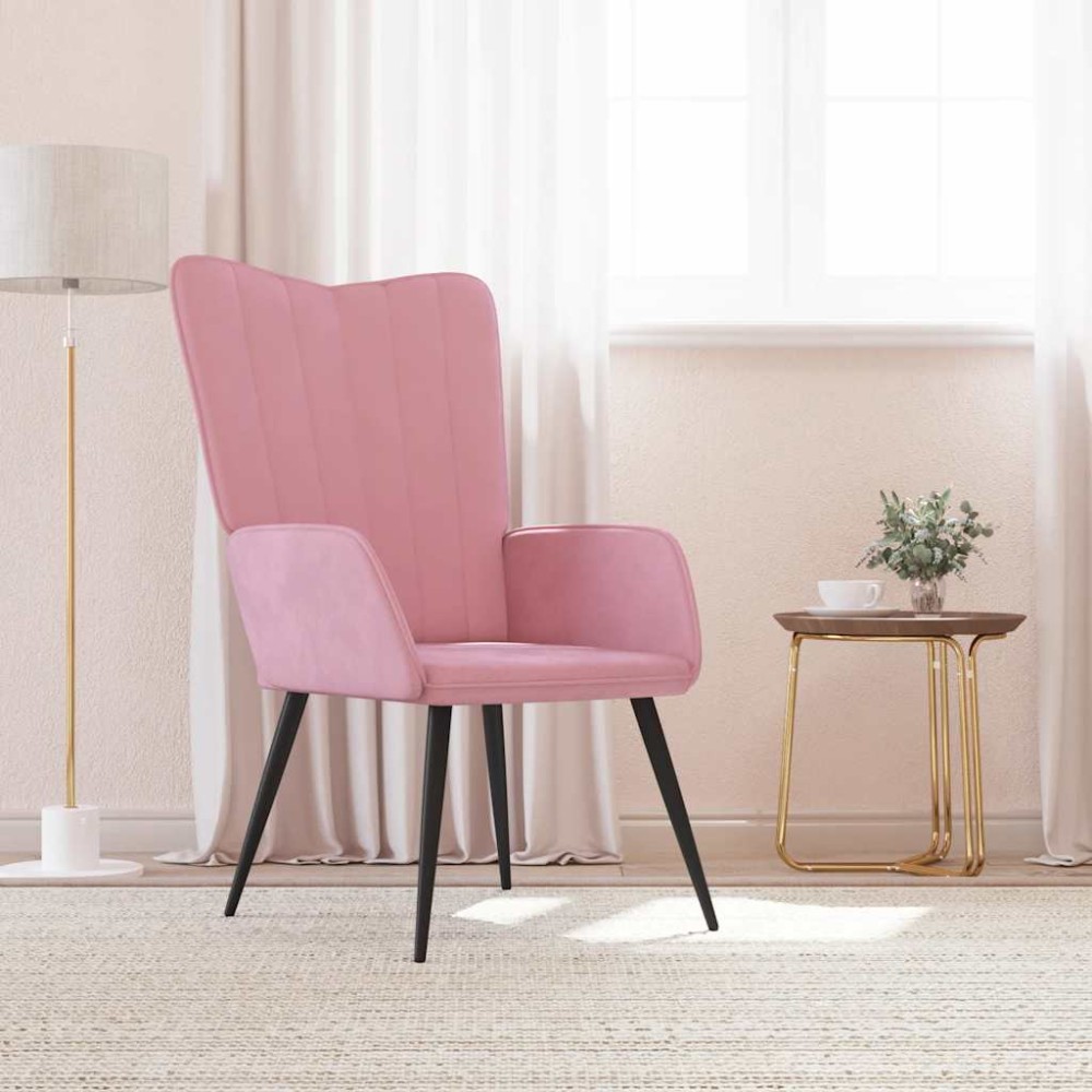 vidaXL Scaun de relaxare, roz, catifea