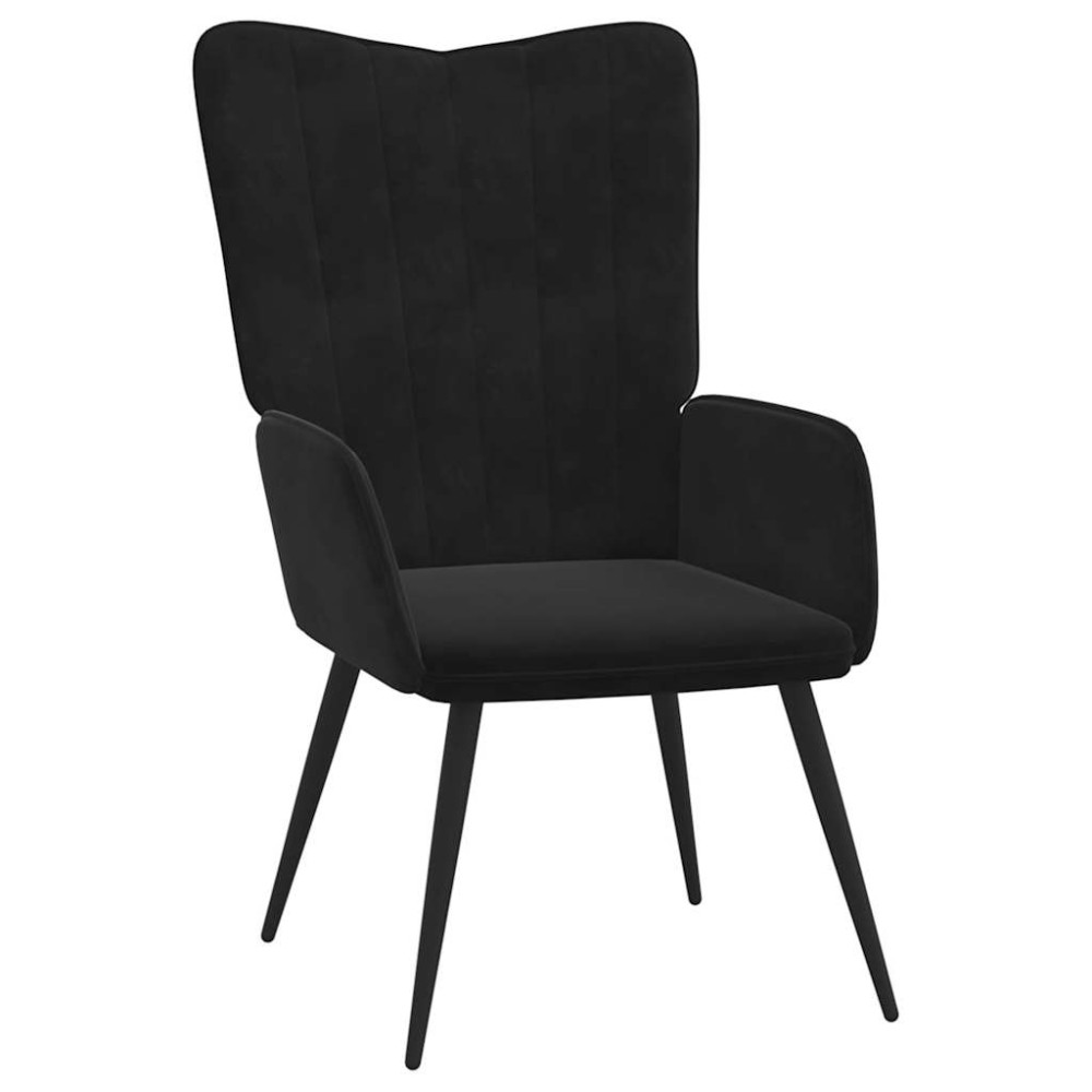 vidaXL Scaun de relaxare, negru, catifea