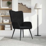 vidaXL Scaun de relaxare, negru, catifea vidaXL Scaun de relaxare, negru, catifea