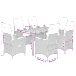 vidaXL Set mobilier de grădină cu perne, 7 piese, negru, poliratan vidaXL Set mobilier de grădină cu perne, 7 piese, negru, poliratan