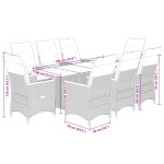 vidaXL Set mobilier de grădină cu perne, 9 piese, negru, poliratan