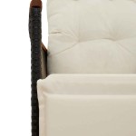 vidaXL Set mobilier de grădină cu perne, 9 piese, negru, poliratan