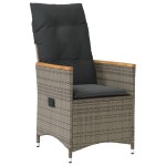 vidaXL Set bistro de grădină cu perne, 3 piese, gri, poliratan vidaXL Set bistro de grădină cu perne, 3 piese, gri, poliratan