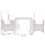 vidaXL Set bistro de grădină cu perne, 3 piese, gri, poliratan vidaXL Set bistro de grădină cu perne, 3 piese, gri, poliratan
