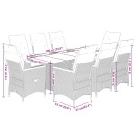 vidaXL Set mobilier grădină cu perne, 9 piese, gri, poliratan