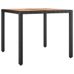 vidaXL Set bistro cu perne, 3 piese, negru, poliratan