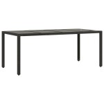vidaXL Set mobilier de grădină cu perne, 9 piese, negru, poliratan vidaXL Set mobilier de grădină cu perne, 9 piese, negru, poliratan