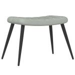 vidaXL Scaun de relaxare cu taburet, gri deschis, catifea vidaXL Scaun de relaxare cu taburet, gri deschis, catifea