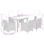 vidaXL Set bistro de grădină cu perne, 7 piese, gri, poliratan vidaXL Set bistro de grădină cu perne, 7 piese, gri, poliratan