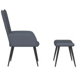 vidaXL Scaun de relaxare cu taburet, gri închis, catifea vidaXL Scaun de relaxare cu taburet, gri închis, catifea