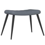 vidaXL Scaun de relaxare cu taburet, gri închis, catifea vidaXL Scaun de relaxare cu taburet, gri închis, catifea