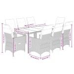 vidaXL Set bistro de grădină cu perne, 9 piese, gri, poliratan vidaXL Set bistro de grădină cu perne, 9 piese, gri, poliratan