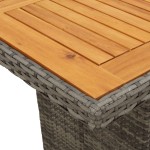 vidaXL Set bistro de grădină cu perne, 7 piese, gri, poliratan vidaXL Set bistro de grădină cu perne, 7 piese, gri, poliratan
